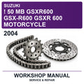 2004 Suzuki ! 50 MB GSXR600 GSX-R600 Gsxr 600 Motorcycle Workshop Service & Repair Manual
