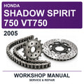 2005 Honda Shadow Spirit 750 VT750 Workshop Service & Repair Manual