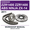 2011 Kawasaki ZZR1400 ZZR1400 ABS Ninja ZX-14 Workshop Service & Repair Manual