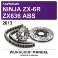2013 Kawasaki Ninja ZX-6R ZX636 ABS Workshop Service & Repair Manual