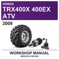 2009 Honda TRX400X 400EX ATV Workshop Service & Repair Manual