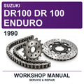 1990 Suzuki DR100 DR 100 Enduro Workshop Service & Repair Manual
