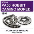 1991 Honda PA50 Hobbit Camino Moped Workshop Service & Repair Manual