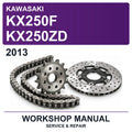 2013 Kawasaki KX250F KX250ZD Workshop Service & Repair Manual