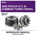 2017 Ram 3500 Pickup 6.7L I6 Cummins Turbo Diesel Workshop Service & Repair Manual