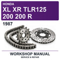 1987 Honda XL XR TLR125 200 200 R Workshop Service & Repair Manual