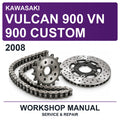 2008 Kawasaki Vulcan 900 VN 900 Custom Workshop Service & Repair Manual