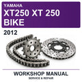 2012 Yamaha XT250 XT 250 Bike Workshop Service & Repair Manual