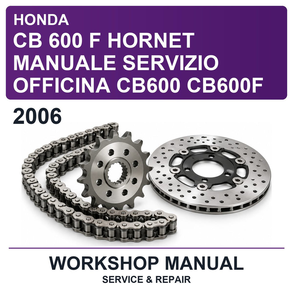 2006 Honda CB 600 F Hornet Manuale Servizio Officina CB600 CB600F Workshop Service & Repair Manual