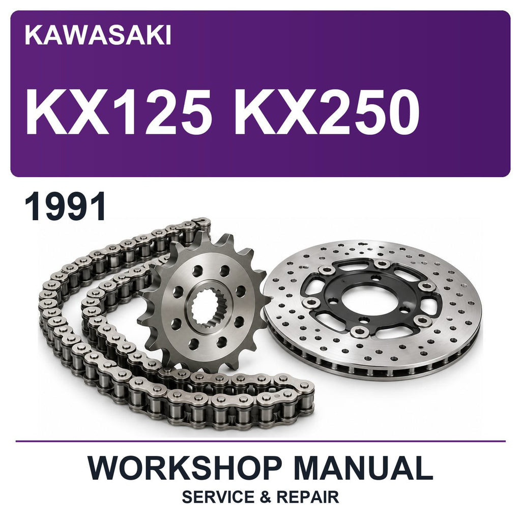 1991 Kawasaki KX125 KX250 Workshop Service & Repair Manual