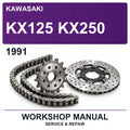 1991 Kawasaki KX125 KX250 Workshop Service & Repair Manual