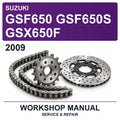 2009 Suzuki GSF650 GSF650S GSX650F Workshop Service & Repair Manual