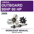 2006 Yamaha Outboard 90HP 90 HP Workshop Service & Repair Manual