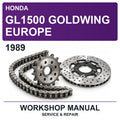 1989 Honda GL1500 Goldwing Europe Workshop Service & Repair Manual