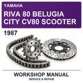 1987 Yamaha Riva 80 Belugia City CV80 Scooter Workshop Service & Repair Manual