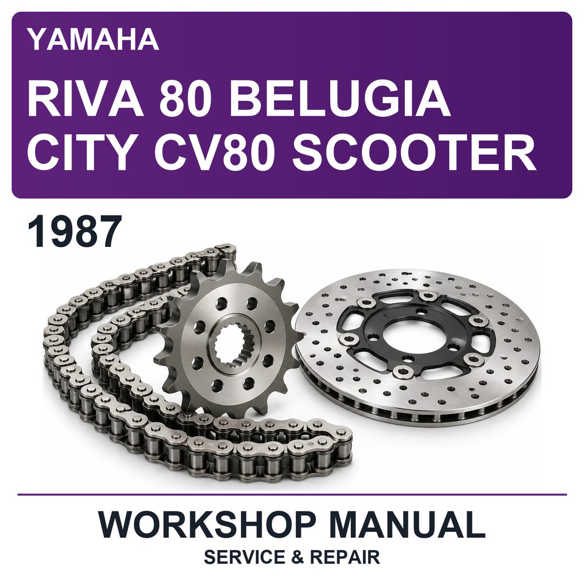 1987 Yamaha Riva 80 Belugia City CV80 Scooter Workshop Service & Repair Manual
