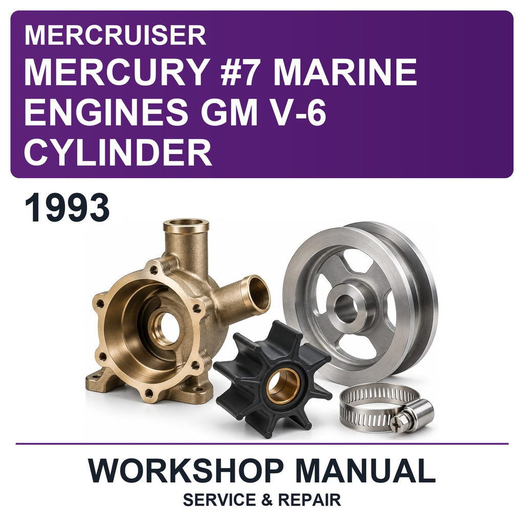 1993 Mercury Mercruiser #7 Marine Engines GM V-6 Cylinder Workshop Service & Repair Manual
