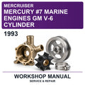 1993 Mercury Mercruiser #7 Marine Engines GM V-6 Cylinder Workshop Service & Repair Manual
