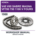 1988 Honda V45 V65 Sabre Magna VF700 750 1100 V Fours Workshop Service & Repair Manual