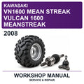 2008 Kawasaki VN1600 Mean Streak Vulcan 1600 Meanstreak Workshop Service & Repair Manual