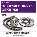 1987 Suzuki GSXR750 GSX-R750 Gsxr 750 Workshop Service & Repair Manual