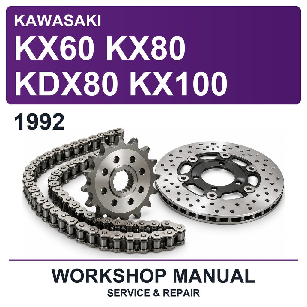 1992 Kawasaki KX60 KX80 KDX80 KX100 Workshop Service & Repair Manual