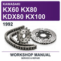 1992 Kawasaki KX60 KX80 KDX80 KX100 Workshop Service & Repair Manual