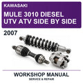 2007 Kawasaki Mule 3010 Diesel UTV ATV Side By Side Workshop Service & Repair Manual
