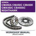Honda CM450A CM450C CM450E CMX450C CB450SC Nighthawk Workshop Service & Repair Manual