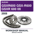 2008 Suzuki GSXR600 GSX-R600 Gsxr 600 08 Workshop Service & Repair Manual