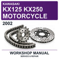 2002 Kawasaki KX125 KX250 Motorcycle Workshop Service & Repair Manual