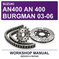 Suzuki AN400 AN 400 Burgman 03-06 Workshop Service & Repair Manual