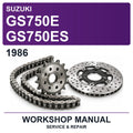 1986 Suzuki GS750E GS750ES Workshop Service & Repair Manual