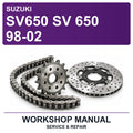 Suzuki SV650 SV 650 98-02 Workshop Service & Repair Manual