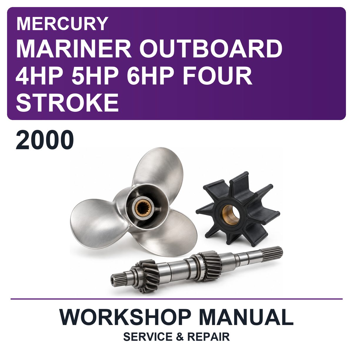 2000 Mercury Mariner Outboard 4HP 5HP 6HP Four Stroke Workshop Service & Repair Manual