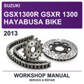 2013 Suzuki GSX1300R Gsxr 1300 Hayabusa Bike Workshop Service & Repair Manual