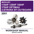 2001 Mercury 115HP 135HP 150HP 175HP Optimax 2-Stroke EFI Outboard Workshop Service & Repair Manual
