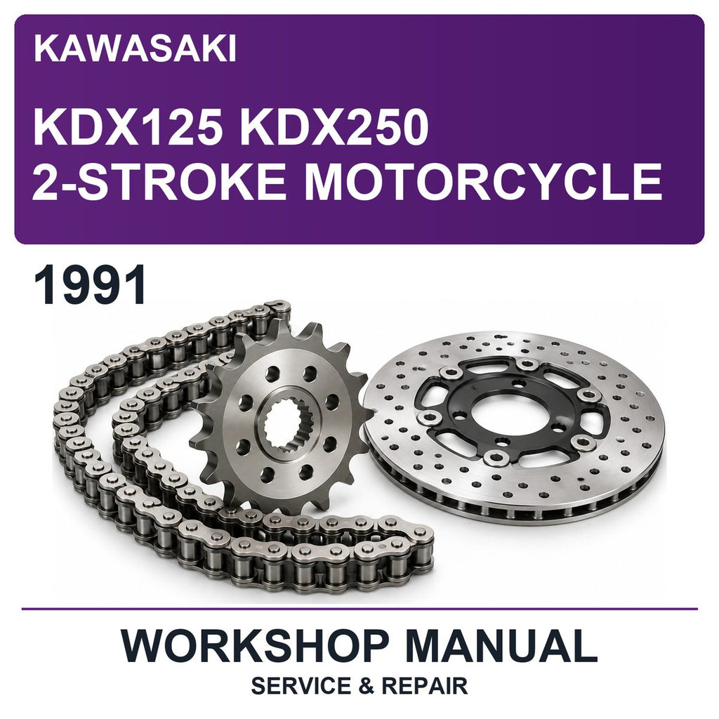1991 Kawasaki KDX125 KDX250 2-Stroke Motorcycle Workshop Service & Repair Manual