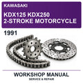 1991 Kawasaki KDX125 KDX250 2-Stroke Motorcycle Workshop Service & Repair Manual