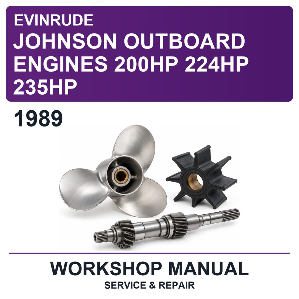 1989 Evinrude Johnson Outboard Engines 200HP 224HP 235HP Workshop Service & Repair Manual