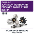 1989 Evinrude Johnson Outboard Engines 200HP 224HP 235HP Workshop Service & Repair Manual