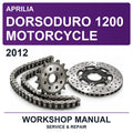 2012 Aprilia Dorsoduro 1200 Motorcycle Workshop Service & Repair Manual