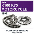 1992 BMW K100 K75 Motorcycle Workshop Service & Repair Manual