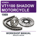 1989 Honda VT1100 Shadow Motorcycle Workshop Service & Repair Manual