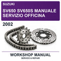 2002 Suzuki SV650 SV650S Manuale Servizio Officina Workshop Service & Repair Manual