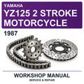 1987 Yamaha YZ125 2 Stroke Motorcycle Workshop Service & Repair Manual