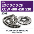 2009 KTM EXC XC XCF XCW 400 450 530 Workshop Service & Repair Manual