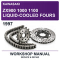1997 Kawasaki ZX900 1000 1100 Liquid-Cooled Fours Workshop Service & Repair Manual