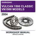 2004 Kawasaki Vulcan 1500 Classic VN1500 Models Workshop Service & Repair Manual