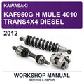 2012 Kawasaki KAF950G H Mule 4010 TRANS4X4 Diesel Workshop Service & Repair Manual